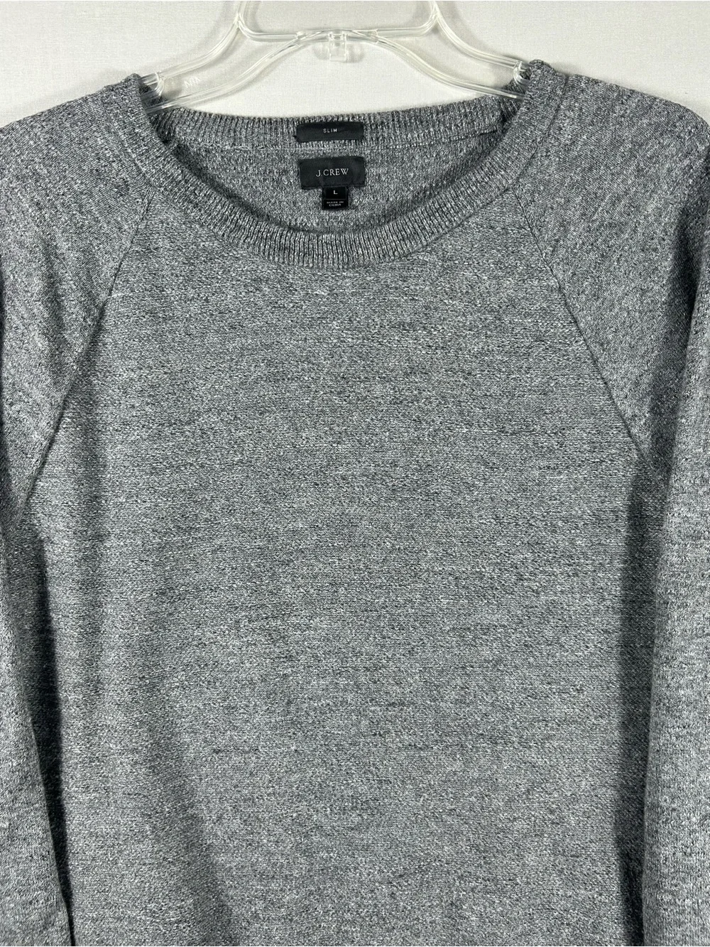 J.Crew Men’s Heather Gray Crewneck Sweater Lightweight Knit Pullover